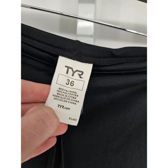 TYR Mens Sz 36 Jammer Swimsuit Swim Trunks Black Competition - Picture 3 of 4